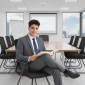 Καρέκλα γραφείου Καρέκλα επισκέπτη με υποβραχιόνιο, οσφυϊκή στήριξη, διχτυωτό κάλυμμα γραφείου, αίθουσα συνεδριάσεων μαύρη
