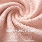 Περιστρεφόμενη καρέκλα γραφείου από teddy fleece, ρυθμιζόμενο ύψος, με ρόδες, αφρός άνεσης, ροζ