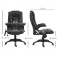 Καρέκλα μασάζ Καρέκλα γραφείου Executive Chair με 6 Point Vibration Massage and Heat Swivel Gaming Chair Faux Leather 70 x 70 x 111-121 cm Μαύρο