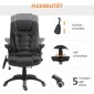 Καρέκλα μασάζ Καρέκλα γραφείου Executive Chair με 6 Point Vibration Massage and Heat Swivel Gaming Chair Faux Leather 70 x 70 x 111-121 cm Μαύρο