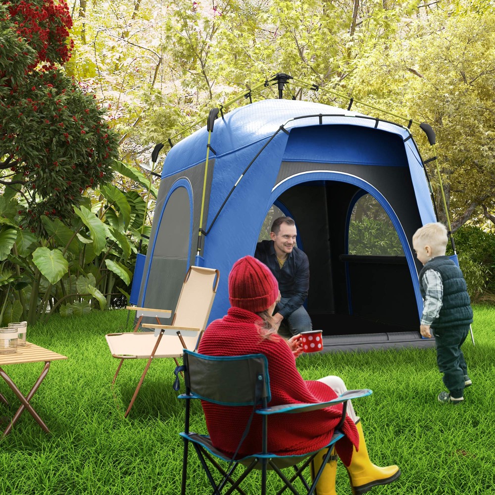 Pop up dome σκηνή για 3 άτομα, ελαφριά, σταθερή, αδιάβροχη UV 50+ με γάντζους, πόρτα, παράθυρο, υπόστρωμα