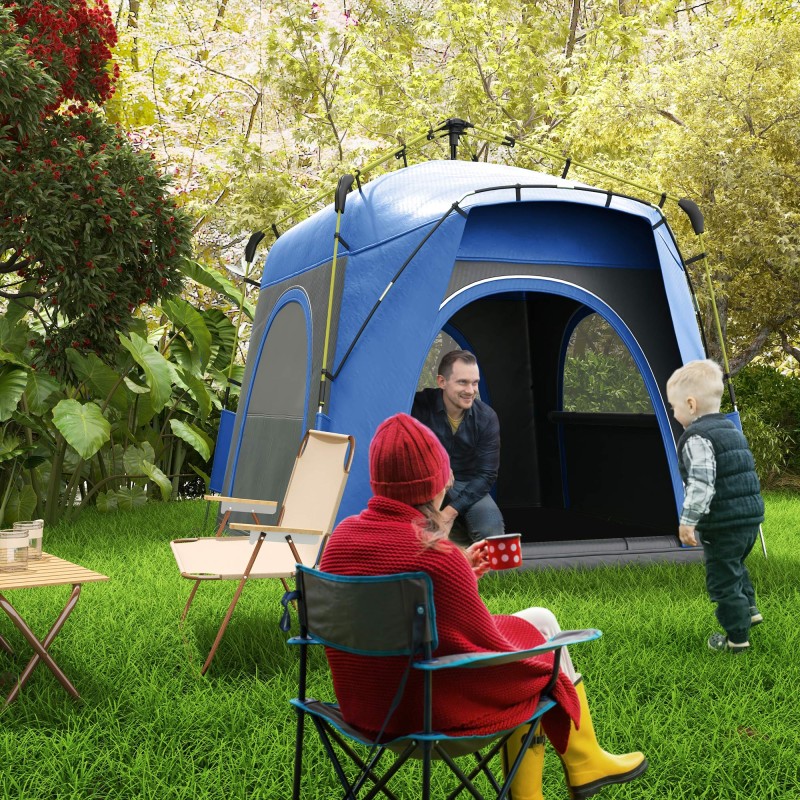 Pop up dome σκηνή για 3 άτομα, ελαφριά, σταθερή, αδιάβροχη UV 50+ με γάντζους, πόρτα, παράθυρο, υπόστρωμα