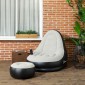 Φουσκωτή καρέκλα air chair καρέκλα εξωτερικού χώρου, 125 x 100 x 87cm, γκρι + μαύρο