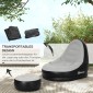 Φουσκωτή καρέκλα air chair καρέκλα εξωτερικού χώρου, 125 x 100 x 87cm, γκρι + μαύρο