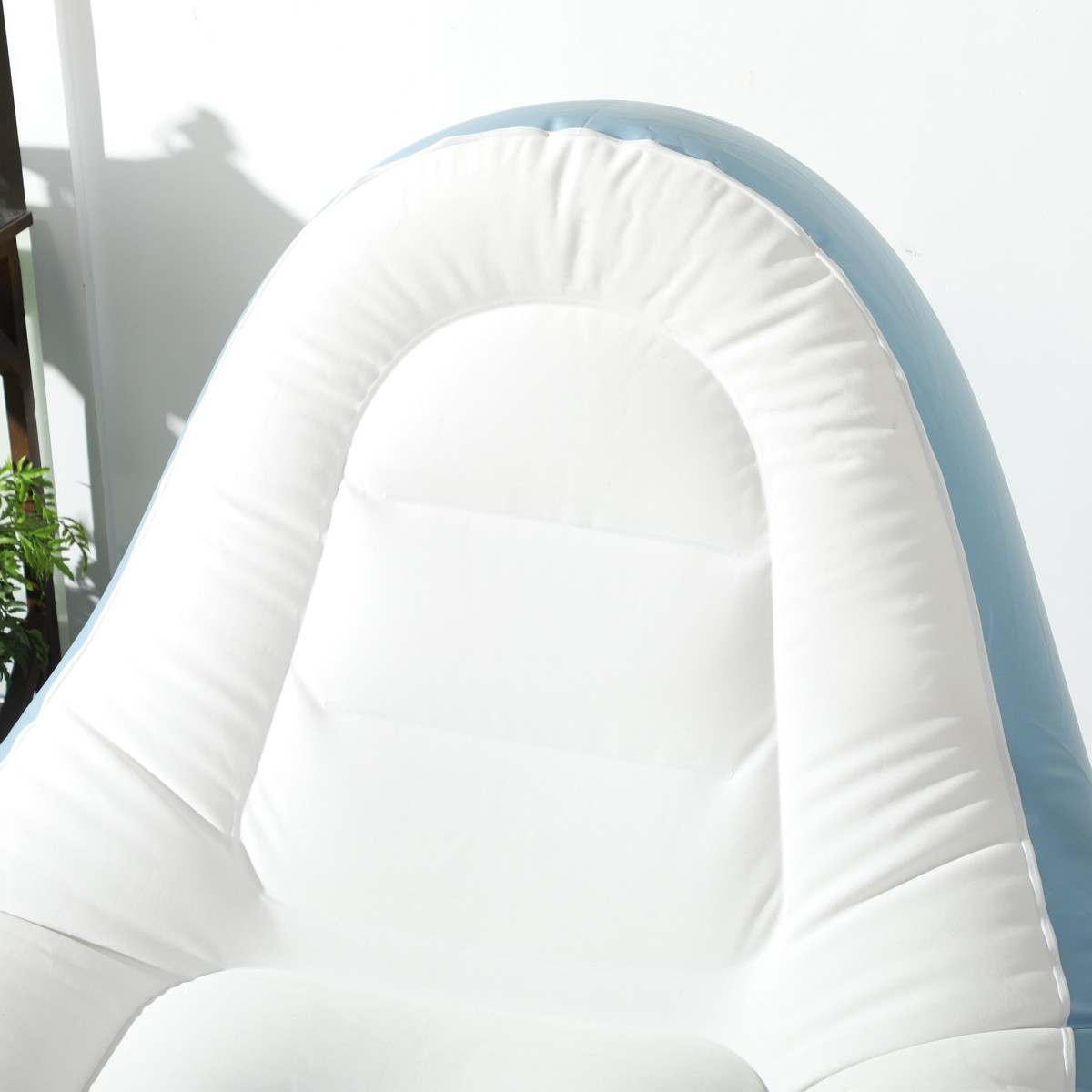Φουσκωτή καρέκλα air chair καρέκλα εξωτερικού χώρου, 125 x 100 x 87cm, λευκό + μπλε