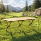 Τραπέζι κάμπινγκ 117 x 60 cm πτυσσόμενο τραπέζι από αλουμίνιο με πτυσσόμενο τραπέζι από ξύλο αδιάβροχη τσάντα μεταφοράς
