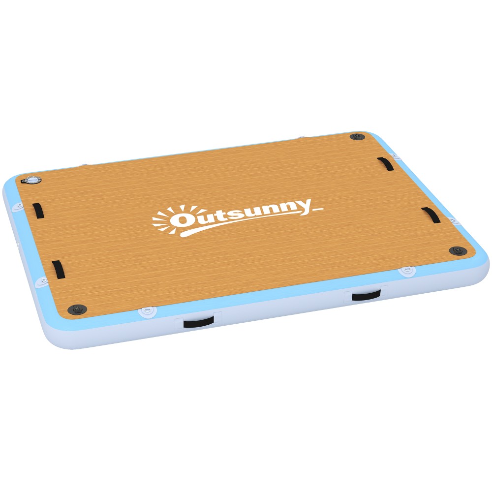 Φουσκωτή αποβάθρα πλωτή αποβάθρα 2,4x1,8m φουσκωτή πλωτή πλατφόρμα 4-6 ατόμων με αντιολισθητική σκάλα επιφάνειας