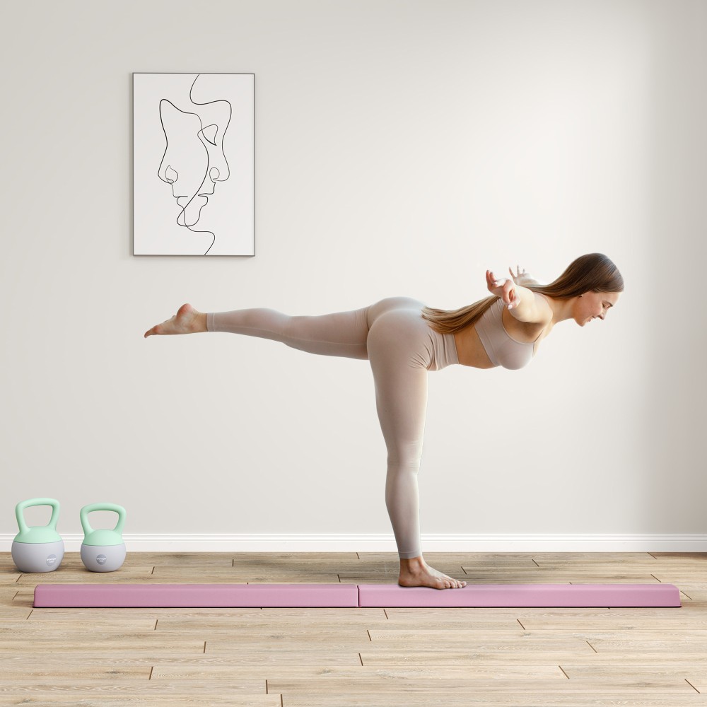 Δοκός ισορροπίας 2,4μ, αναδιπλούμενος, αντιολισθητικός πάτος, για 3+ ετών, έως 80kg, Ροζ