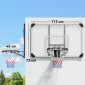 Τσέρκι μπάσκετ, αντιθραυστικό πίσω τοίχο, εσωτερικός & εξωτερικός, ατσάλινος σκελετός, μαύρος