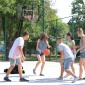 Βάση μπάσκετ, ρυθμιζόμενο ύψος καλαθιού 2,3-2,9 m, κάτω μπάρα κρούσης, γεμιζόμενη βάση, κόκκινο+μαύρο