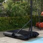 Βάση μπάσκετ, ρυθμιζόμενο ύψος, φορητή, γεμιζόμενη, αντιθραυστική πίσω τοίχος, ύψος καλαθιού 1,82 - 2,13 m, μαύρο