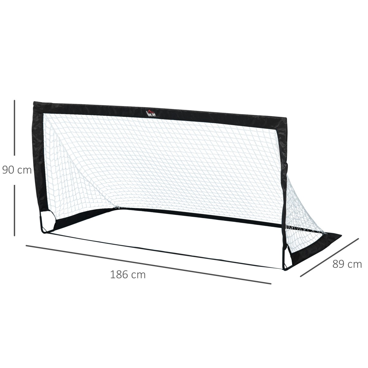 Σετ γκολ ποδοσφαίρου 2 αναδιπλούμενων 183 x 90 x 90 cm Αδιάβροχο με τσάντα μεταφοράς Γκολ ποδοσφαίρου εξωτερικού χώρου για ενήλικες Γκολ ποδοσφαίρου για αναψυχή Προπόνηση στον κήπο Μαύρο