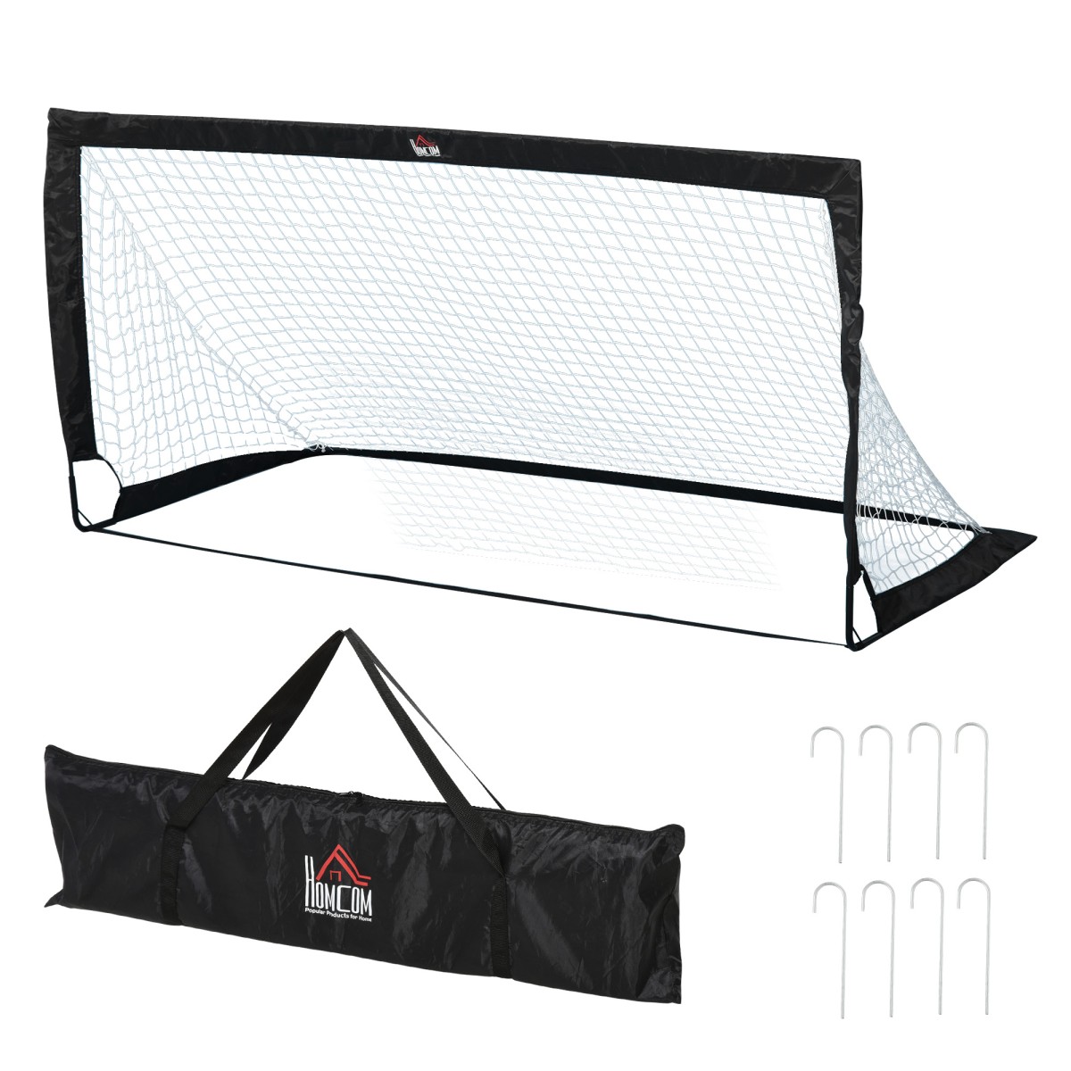 Σετ γκολ ποδοσφαίρου 2 αναδιπλούμενων 183 x 90 x 90 cm Αδιάβροχο με τσάντα μεταφοράς Γκολ ποδοσφαίρου εξωτερικού χώρου για ενήλικες Γκολ ποδοσφαίρου για αναψυχή Προπόνηση στον κήπο Μαύρο