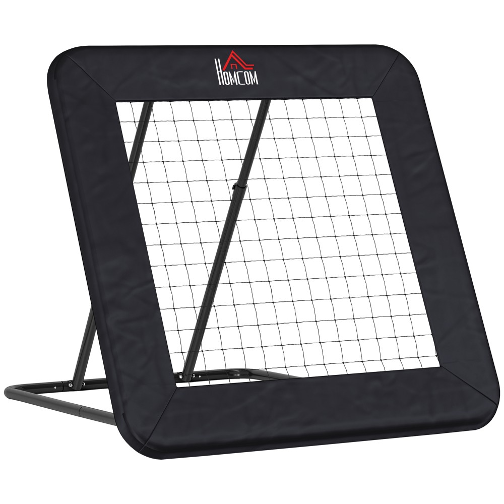 Rebounder για ποδόσφαιρο, τοίχος επαναφοράς 128 x 118 cm με προστατευτικά μανταλάκια, ρυθμιζόμενο σε 5 επίπεδα, φορητό rebound, γκολ ποδοσφαίρου για εφήβους, τοίχος rebound για προπόνηση ποδοσφαίρου, μαύρο