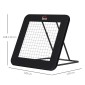 Rebounder για ποδόσφαιρο, τοίχος επαναφοράς 128 x 118 cm με προστατευτικά μανταλάκια, ρυθμιζόμενο σε 5 επίπεδα, φορητό rebound, γκολ ποδοσφαίρου για εφήβους, τοίχος rebound για προπόνηση ποδοσφαίρου, μαύρο