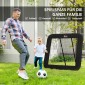 Rebounder για ποδόσφαιρο, τοίχος επαναφοράς 128 x 118 cm με προστατευτικά μανταλάκια, ρυθμιζόμενο σε 5 επίπεδα, φορητό rebound, γκολ ποδοσφαίρου για εφήβους, τοίχος rebound για προπόνηση ποδοσφαίρου, μαύρο