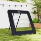 Rebounder για ποδόσφαιρο, τοίχος επαναφοράς 128 x 118 cm με προστατευτικά μανταλάκια, ρυθμιζόμενο σε 5 επίπεδα, φορητό rebound, γκολ ποδοσφαίρου για εφήβους, τοίχος rebound για προπόνηση ποδοσφαίρου, μαύρο