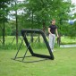 Rebounder για ποδόσφαιρο, τοίχος επαναφοράς 128 x 118 cm με προστατευτικά μανταλάκια, ρυθμιζόμενο σε 5 επίπεδα, φορητό rebound, γκολ ποδοσφαίρου για εφήβους, τοίχος rebound για προπόνηση ποδοσφαίρου, μαύρο