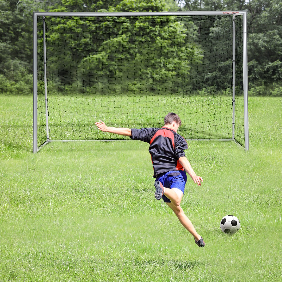 Αδιάβροχο γκολ ποδοσφαίρου, στιβαρό δίχτυ, στιβαρό μεταλλικό πλαίσιο, εύκολο στη συναρμολόγηση, 300 x 200 x 120 cm