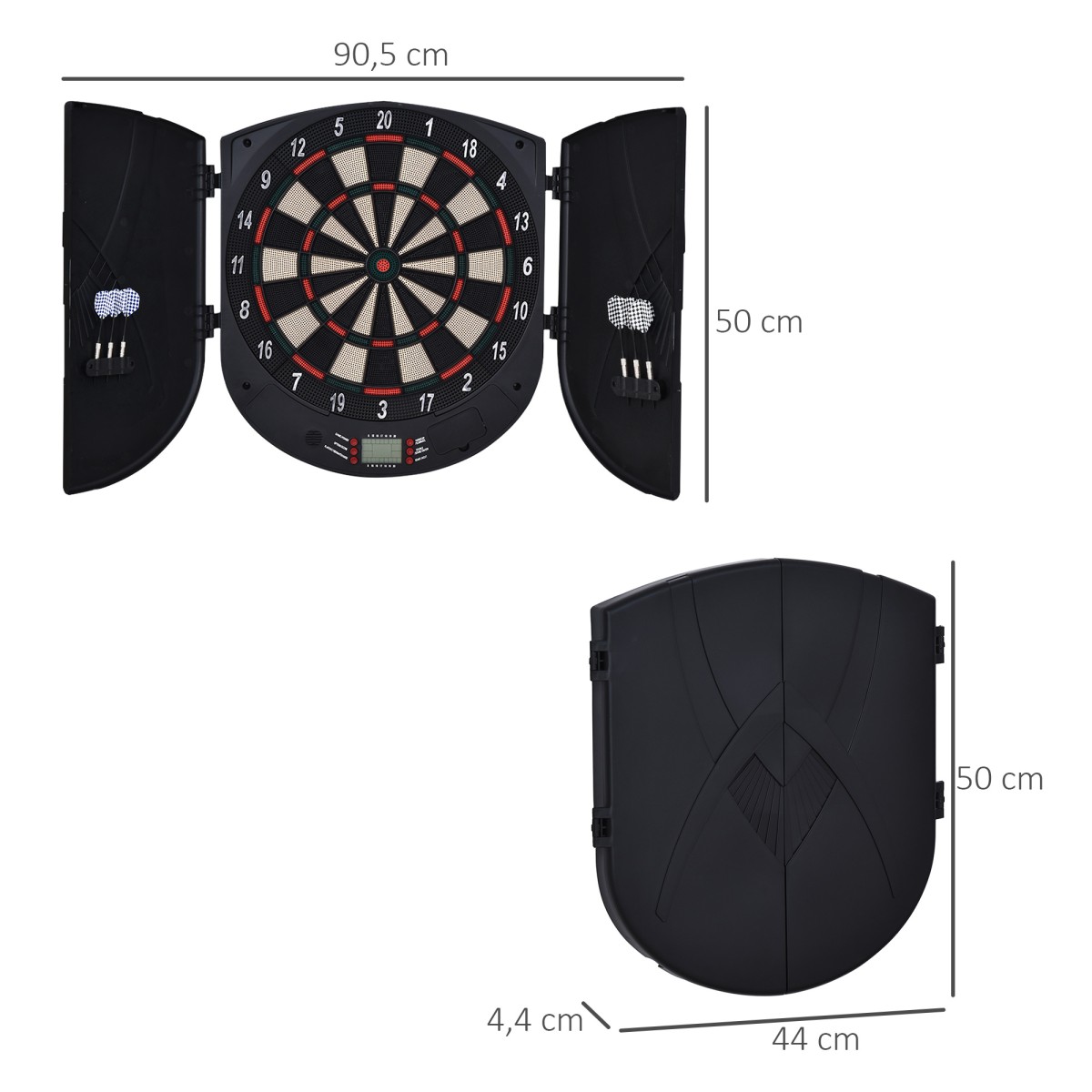 Ηλεκτρονικό βελάκι Dartboard με φωνητικές προτροπές Αγγλικές φωνητικές ενδείξεις LED 6 βελάκια 26 παιχνίδια 185 παραλλαγές Μηχάνημα βελών με πόρτα Σετ Dartboard για έως και 8 παίκτες