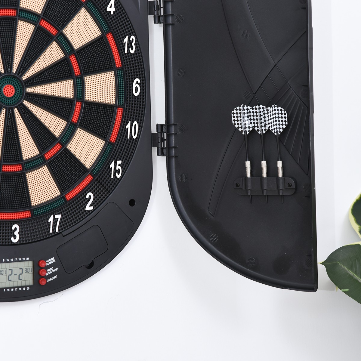 Ηλεκτρονικό βελάκι Dartboard με φωνητικές προτροπές Αγγλικές φωνητικές ενδείξεις LED 6 βελάκια 26 παιχνίδια 185 παραλλαγές Μηχάνημα βελών με πόρτα Σετ Dartboard για έως και 8 παίκτες