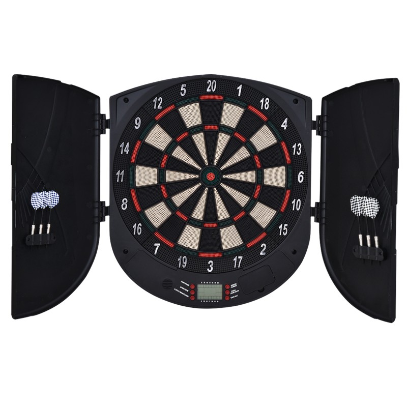 Ηλεκτρονικό βελάκι Dartboard με φωνητικές προτροπές Αγγλικές φωνητικές ενδείξεις LED 6 βελάκια 26 παιχνίδια 185 παραλλαγές Μηχάνημα βελών με πόρτα Σετ Dartboard για έως και 8 παίκτες