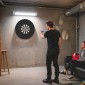 Σετ βελάκια βελάκια με προστατευτικό δακτύλιο, 6 βελάκια με ατσάλινες μύτες, σιζάλ, πλαστικό, μαύρο