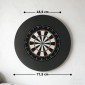 Σετ βελάκια βελάκια με προστατευτικό δακτύλιο, 6 βελάκια με ατσάλινες μύτες, σιζάλ, πλαστικό, μαύρο
