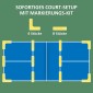 Σετ Pickleball με δίχτυ, βάση, μπάλες, ατσάλι, πλαστικό, κόκκινο