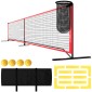 Σετ Pickleball με δίχτυ, βάση, μπάλες, ατσάλι, πλαστικό, κόκκινο