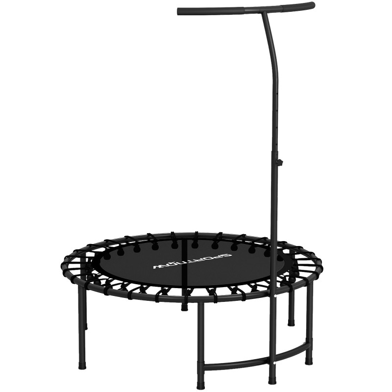 Rebounder Trampoline 5 Level Adjustable Handle Workout Trampoline Black