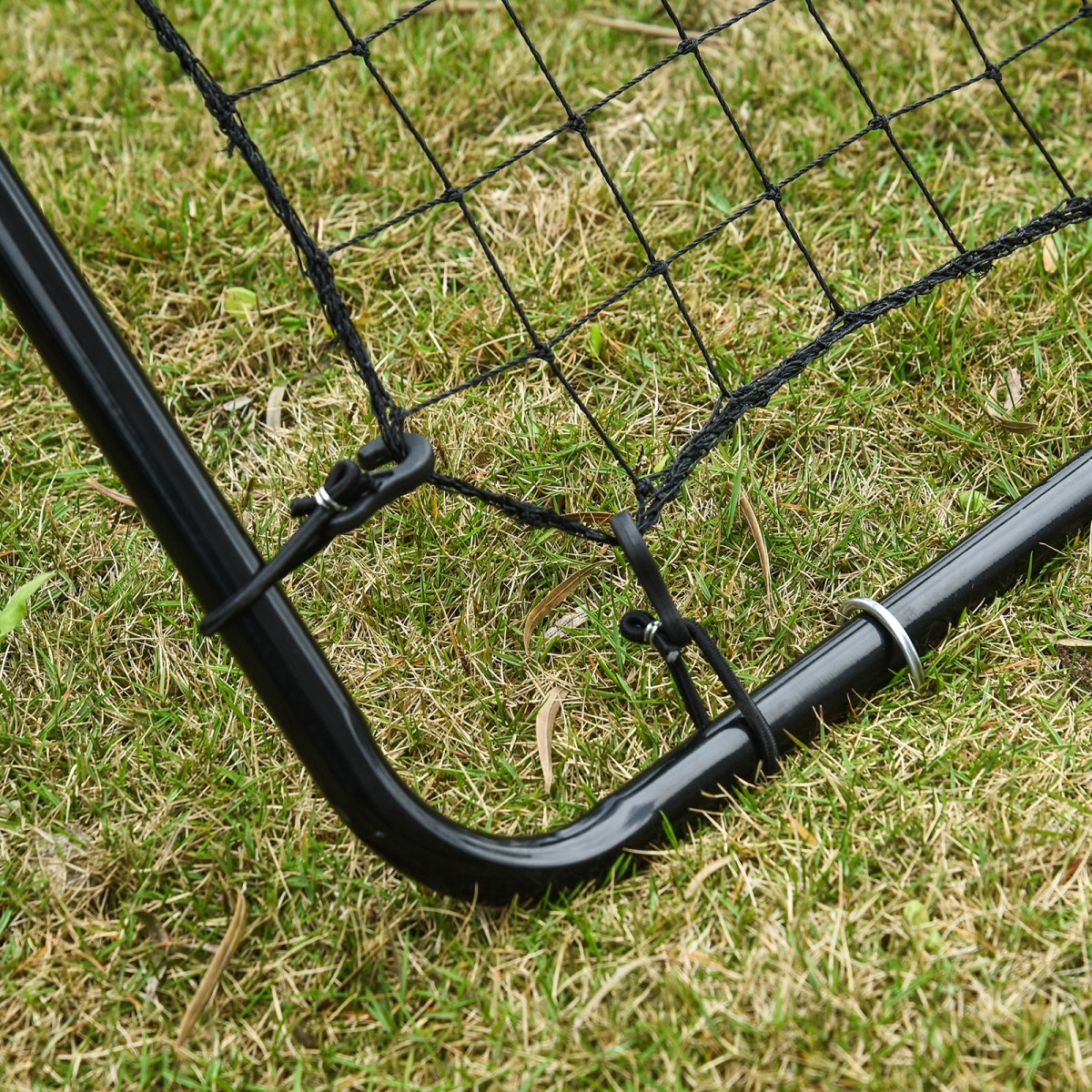 Μπέιζμπολ Rebounder, Φορητό δίχτυ Softball Pitchback, Rebound Net με Ζώνη Στόχου, Ρυθμιζόμενη Γωνία Δίχτυ Pitching for Baseballs Softballs, Metal, Black
