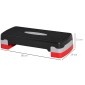 Αερόβιο stepper 2 σταδίων ρυθμιζόμενο ύψος 68 x 28 x 15 cm μαύρο + γκρι + κόκκινο