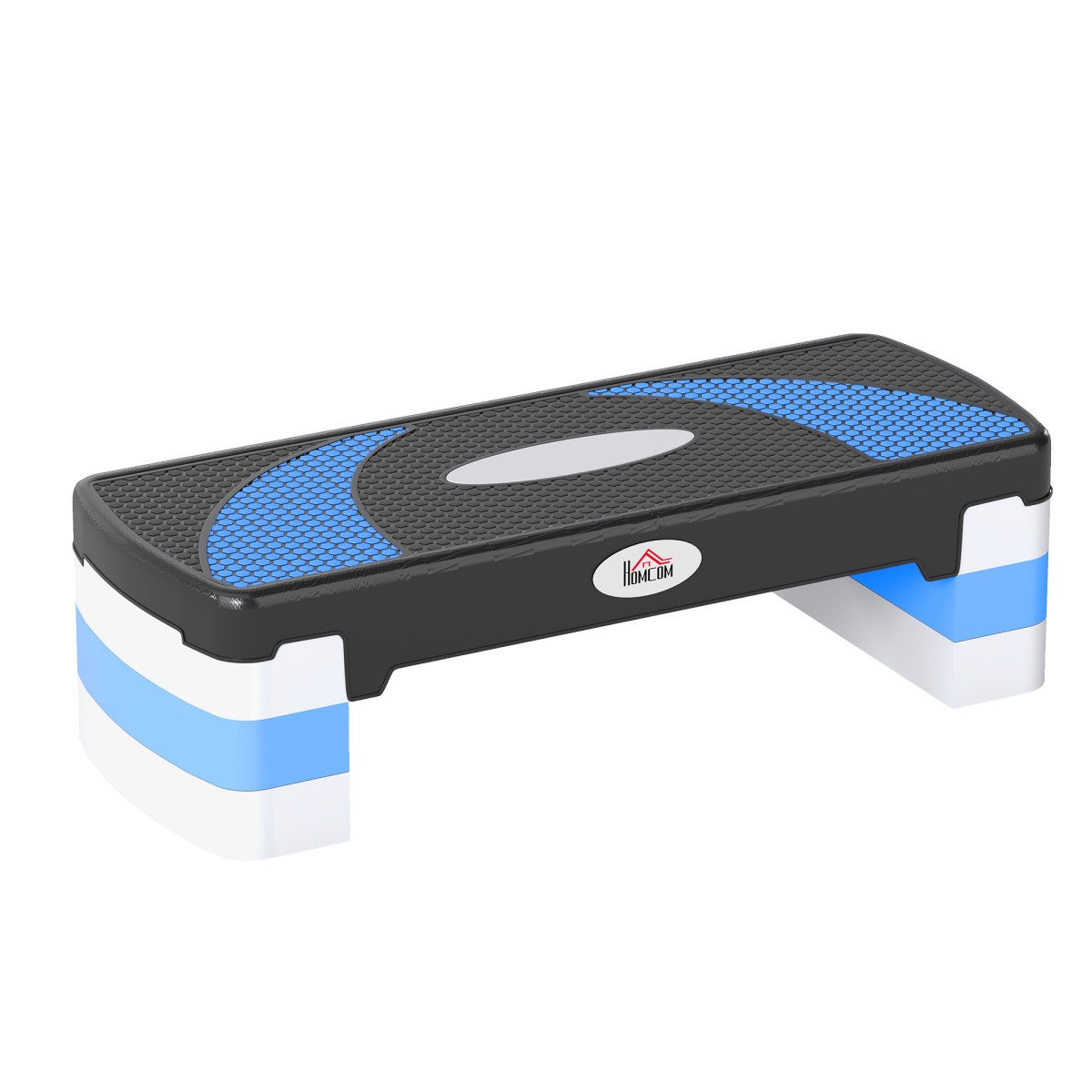 Αερόβιο stepper 3 σταδίων ρυθμιζόμενο ύψος 80 x 31 x 20 cm μαύρο + γαλάζιο + γκρι