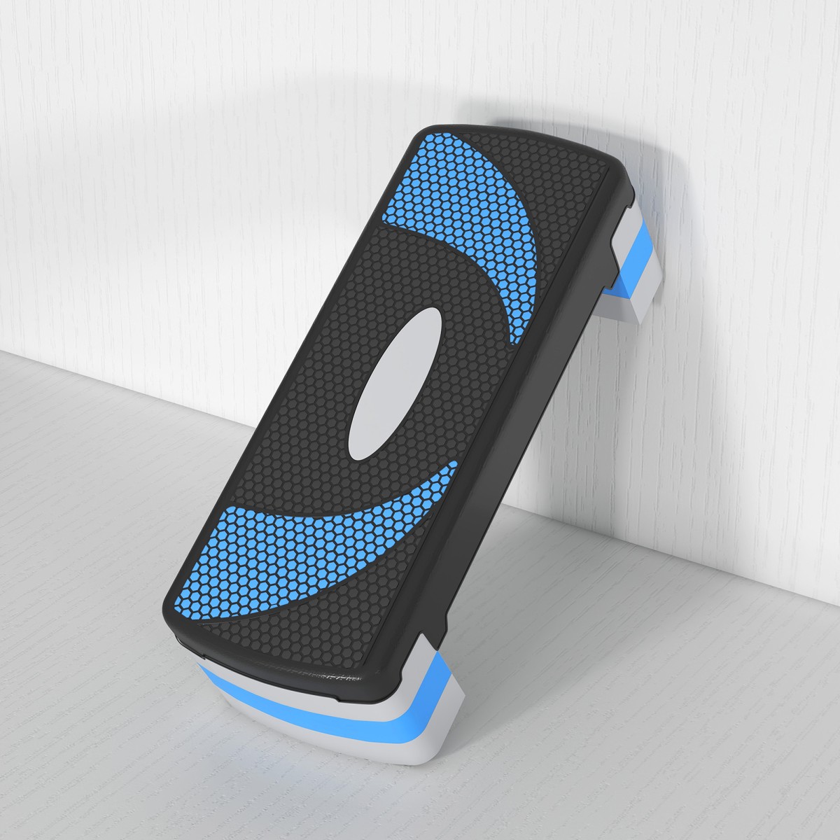 Αερόβιο stepper 3 σταδίων ρυθμιζόμενο ύψος 80 x 31 x 20 cm μαύρο + γαλάζιο + γκρι