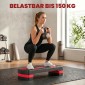 Αερόβιο stepper, ρυθμιζόμενο ύψος, για εσωτερική και εξωτερική χρήση, χωρητικότητα φορτίου έως 150 kg, 80 x 31 x 10-20 cm, κόκκινο