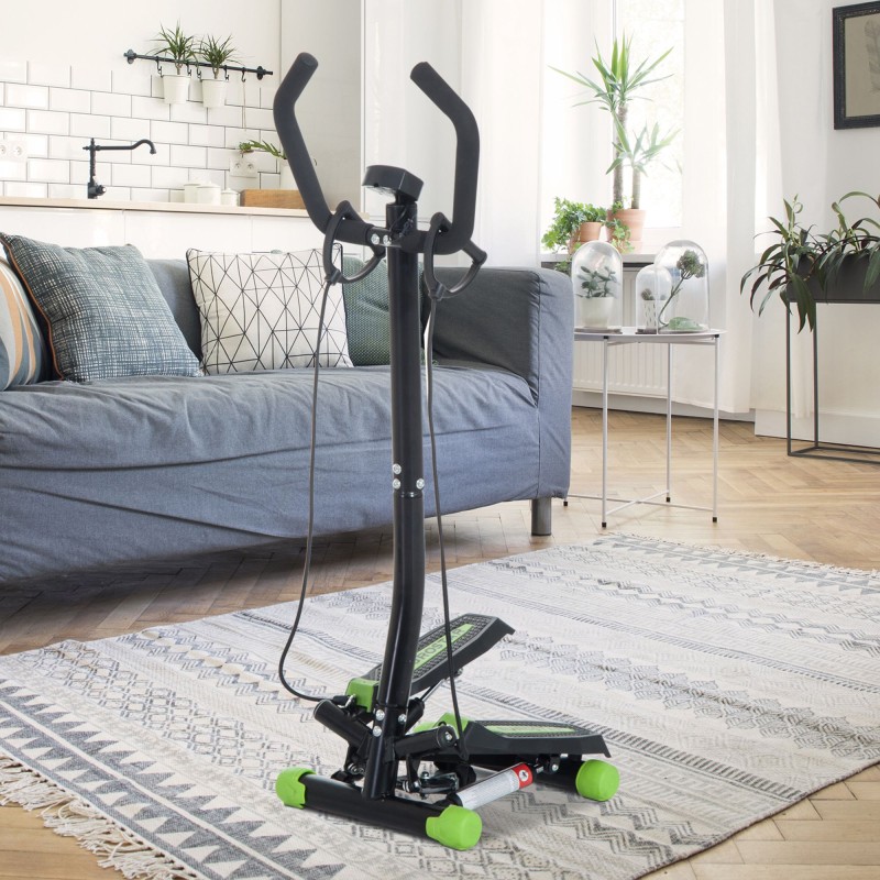 Stepper Sidestepper με λαβές προπόνησης ποδήλατο γυμναστικής με ατσάλινη οθόνη LCD