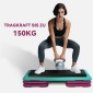 Βαλόνι ρυθμιζόμενο ύψος Fitness Stepper 3 επιπέδων (10/15/20 cm) Αντιολισθητικός πάγκος βημάτων για γυμναστήριο στο σπίτι Πλαστικό Γραφείο Μαύρο + Πράσινο + Μωβ