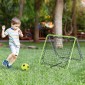 Ποδόσφαιρο Rebounder Kickback Goal Rebound Wall δίχτυ για μπάσκετ μπάσκετ διπλής όψης ριμπάουντ ρυθμιζόμενο σε 5 επίπεδα Μεταλλικό πράσινο + μαύρο 75 x 75 x 64 cm