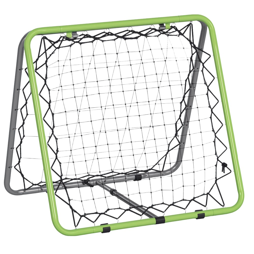 Ποδόσφαιρο Rebounder Kickback Goal Rebound Wall δίχτυ για μπάσκετ μπάσκετ διπλής όψης ριμπάουντ ρυθμιζόμενο σε 5 επίπεδα Μεταλλικό πράσινο + μαύρο 75 x 75 x 64 cm