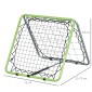 Ποδόσφαιρο Rebounder Kickback Goal Rebound Wall δίχτυ για μπάσκετ μπάσκετ διπλής όψης ριμπάουντ ρυθμιζόμενο σε 5 επίπεδα Μεταλλικό πράσινο + μαύρο 75 x 75 x 64 cm