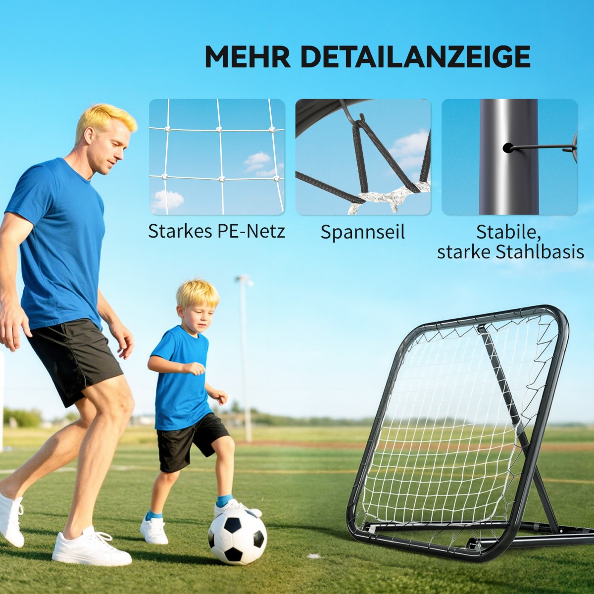 Rebounder για ποδόσφαιρο, 78 x 84 cm buffer wall με μανταλάκια, ρυθμιζόμενο σε 5 επίπεδα, φορητό, kickback γκολ, γκολ ποδοσφαίρου για εφήβους, αξεσουάρ προπόνησης ποδοσφαίρου για προπόνηση μπέιζμπολ λευκό