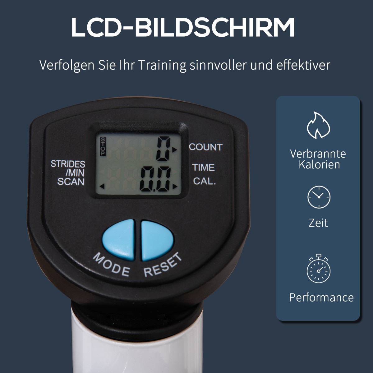 Stepper συσκευή γυμναστικής, οθόνη LCD, αντιολισθητικά πεντάλ, ατσάλι και ABS, 55x44x108 cm, έως 100 kg