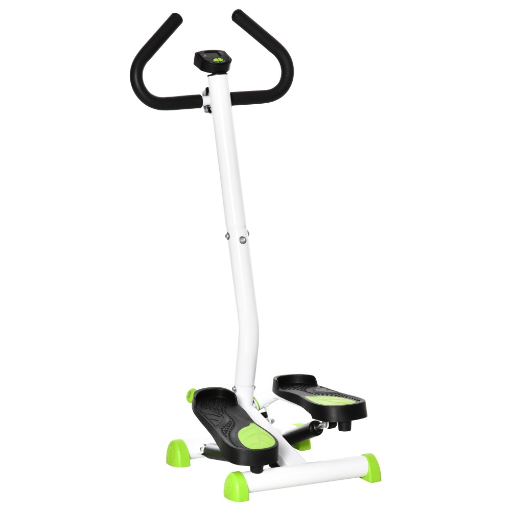 Stepper συσκευή γυμναστικής, οθόνη LCD, αντιολισθητικά πεντάλ, ατσάλι και ABS, 55x44x108 cm, πράσινο + μαύρο