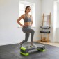 Αερόβιο stepper, ρυθμιζόμενο ύψος 3 επιπέδων, έως 150 kg, 78 x 28 x 20 cm, γκρι/πράσινο