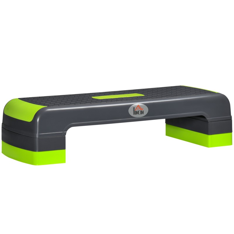 Αερόβιο stepper, ρυθμιζόμενο ύψος 3 επιπέδων, έως 150 kg, 78 x 28 x 20 cm, γκρι/πράσινο