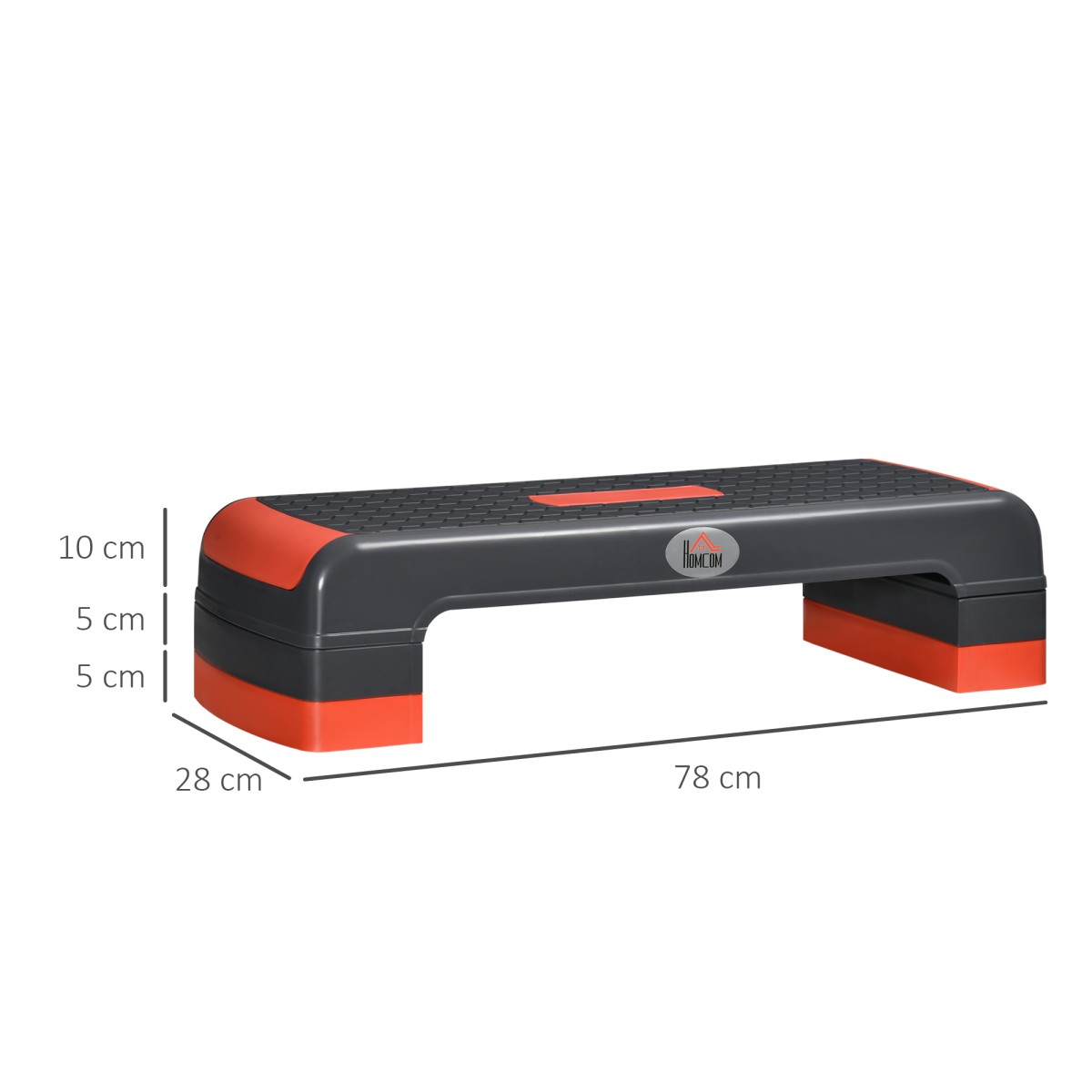 Stepper αερόβιο stepper ρυθμιζόμενο ύψος, κόκκινο + μαύρο