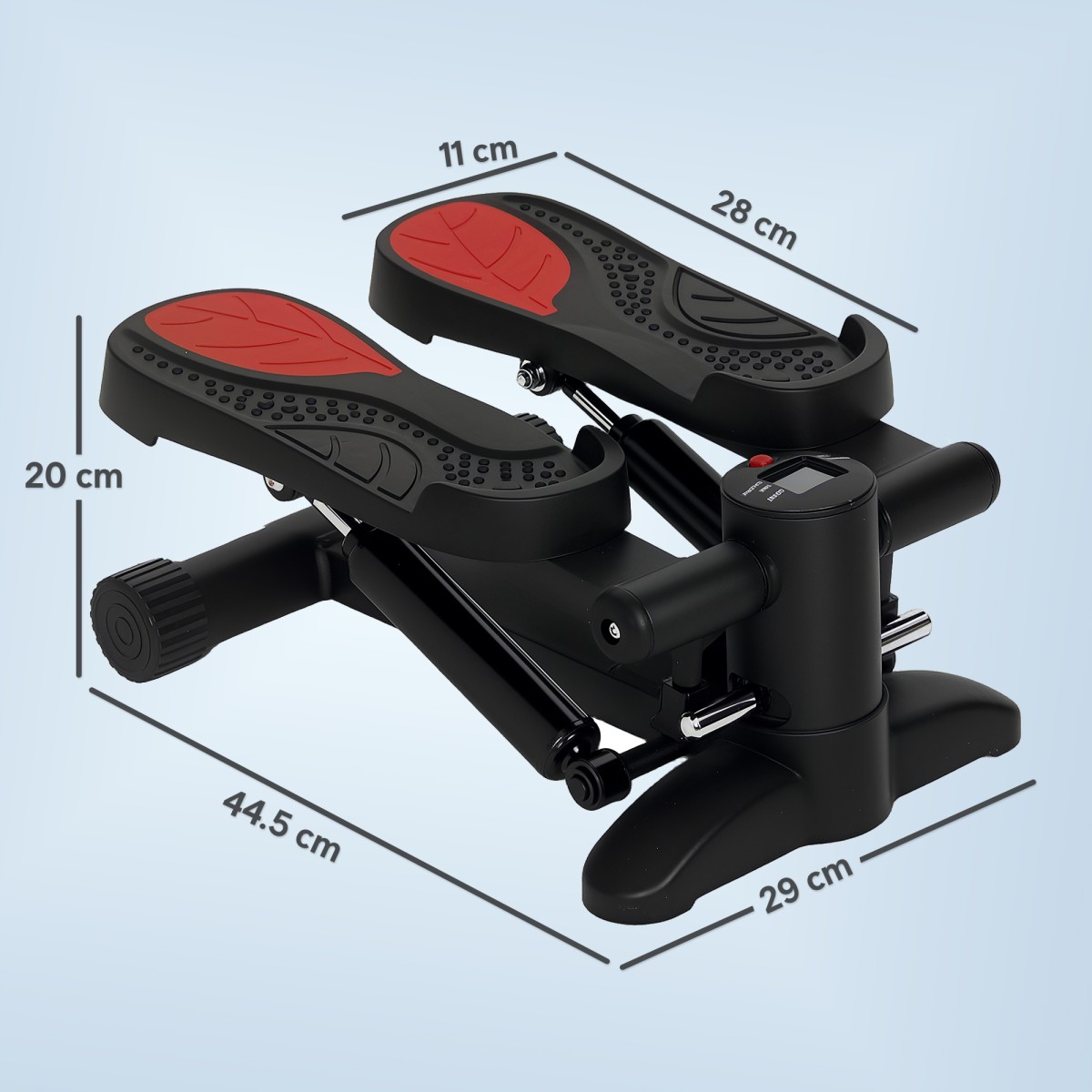 Mini Stepper, Συμπαγής συσκευή Stepper για προπόνηση, Fitness Stepper με οθόνη LCD και αντιολισθητικά πεντάλ, μαύρο