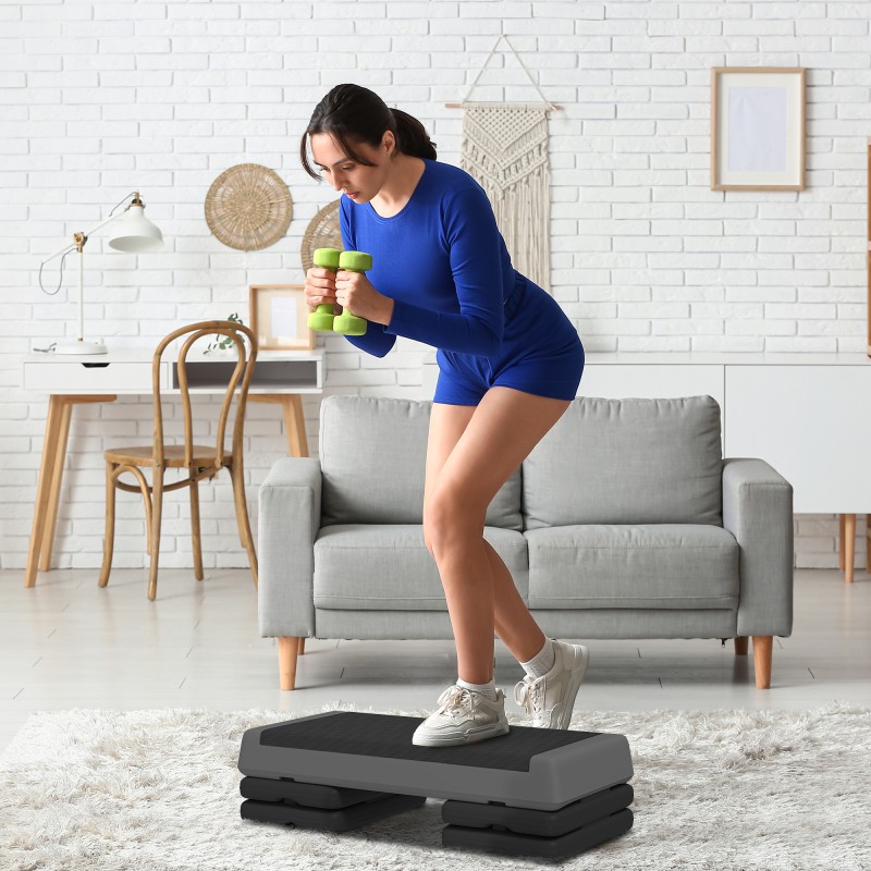 Ρυθμιζόμενο ύψος Fitness Stepper Αντιολισθητικό Γυμναστήριο Γραφείου Γραφείου Πλαστικό Γκρι