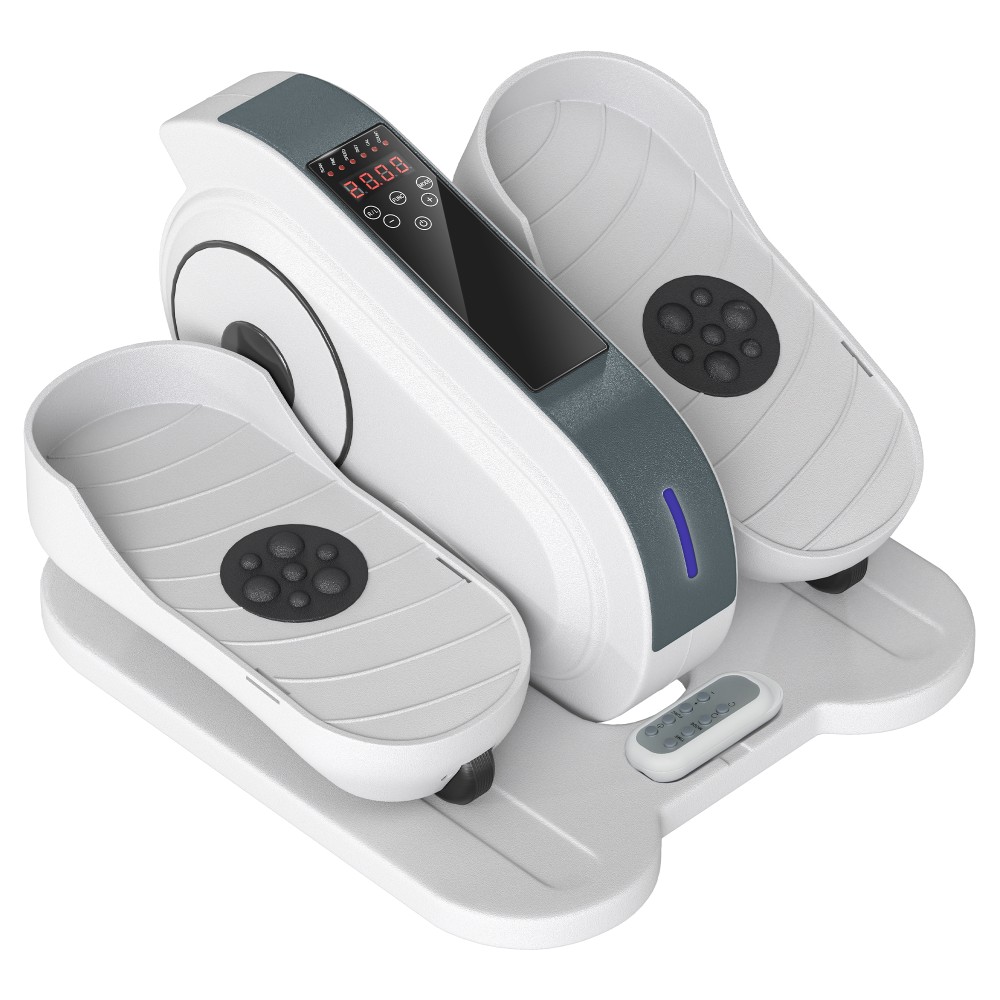 Εκπαιδευτικό πεντάλ καθίσματος, μίνι ελλειπτικό προπονητή με οθόνη LCD, τηλεχειριστήριο, 10 ρυθμιζόμενα επίπεδα ταχύτητας, λευκό